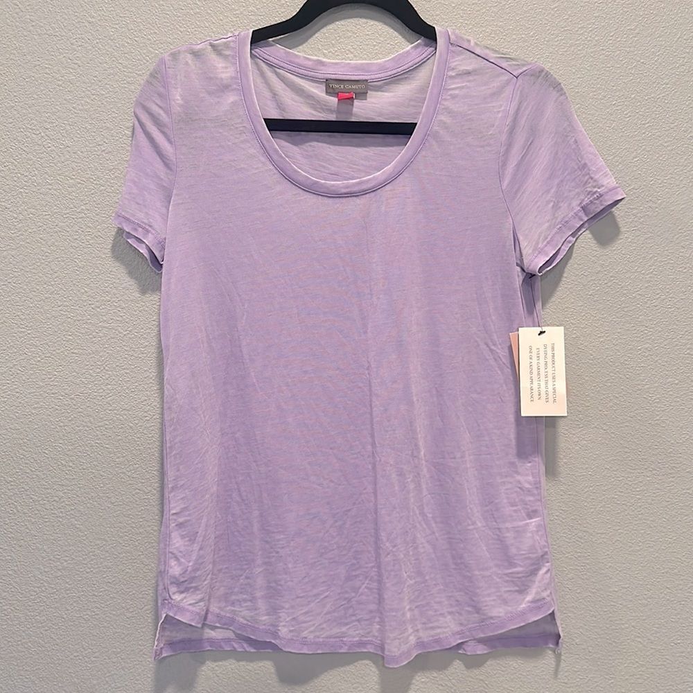 Vince Camuto Purple Butnout‎ Tee NWT Sz XS